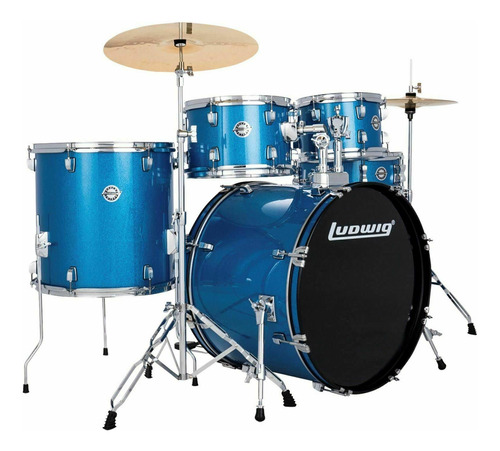 Ludwig Accent Drive Juego De Batería Azul De 5 Piezas