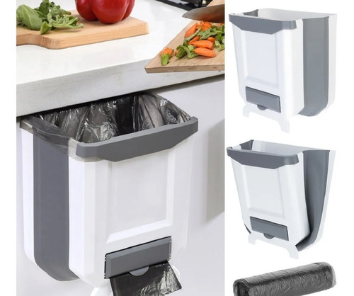 Cesto De Basura Plegable Cocina Y Dispensador De Bolsa 