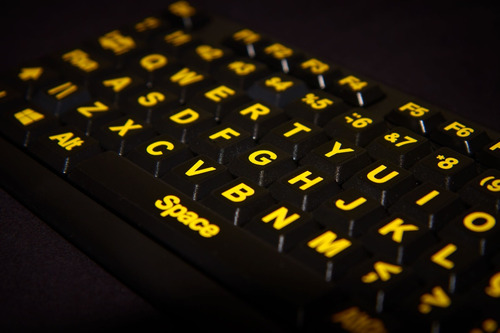 Teclado Ampliado Adaptado Baixa Visão Idosos Alto Contraste