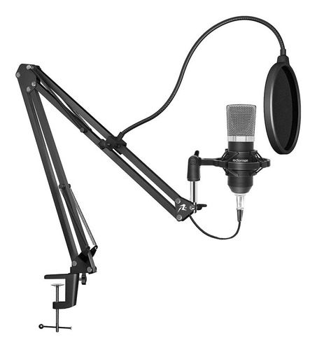 Micrófono Condensador Profesional Aux 3.5mm Antipop Redlemon