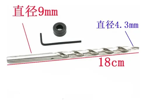 Broca De Acero De Alta Velocidad Para Carpintería Hss De 9mm