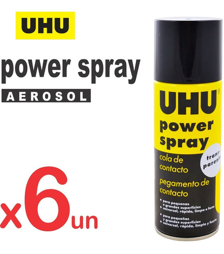 6 Adhesivo En Aerosol Uhu Pegamento Power Spray Alemán