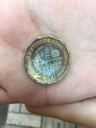 Moneda $20 Pesos 500 De La Fundacion De Veracruz