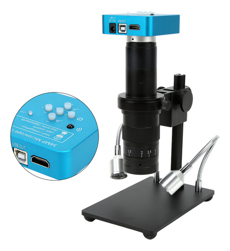 Câmera De Microscópio Industrial 34mp 2k 180x De Alta Resolu