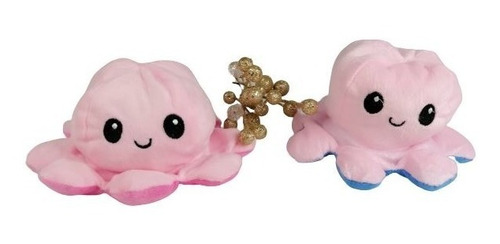 Pulpo Reversible Pulpito Feliz Enojado Rosa-azul