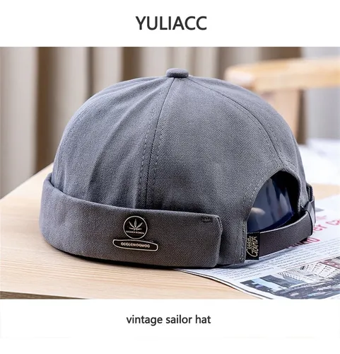 Gmz Docker Cap Hombre Skullcap Retro Gorra Marinera Dome