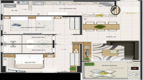 Apartamento Com 2 Dormitórios À Venda, 71 M² Por R$ 325.000,00 - Tupi - Praia Grande/sp - Ap1637