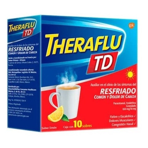 Theraflu Td Gripa Resfriado 650/10mg 10 Sobres