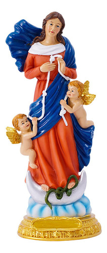 Estatua De Ángel Con Estatua De María, Adorno Navideño Catól