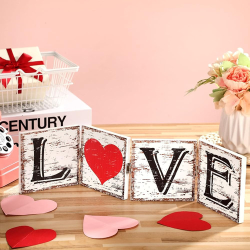 Qunclay 4 Pcs Decoraciones Del Día De San Valentín Centros D