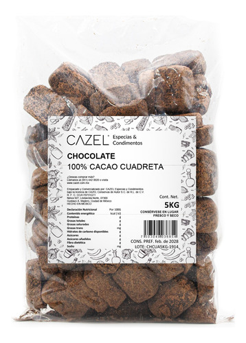 5kg De Cacao 100% Puro En Mini Tabletas + Envío Gratis