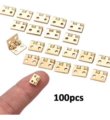 100x De Minibisagras Decorativas Pequeñas Chapadas En Latón
