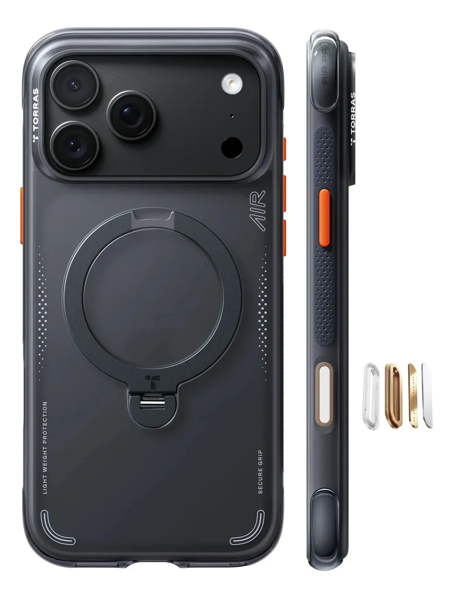 TORRAS Case for iPhone 18 Pro Max Q3 Air Pro Negra Sombra, Air Tech Antigolpes, Support 360 of Aluminium 6061, Imán 18N, Compatible with MagSafe Accessories, Camera Control