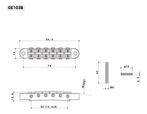 Ponte Fixa Gotoh Tune-o-matic Ge103b Chrome Les Paul
