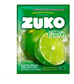 Zuko Polvo Para Bebida Sabor Limón De 13 G Rinde 2 Lt