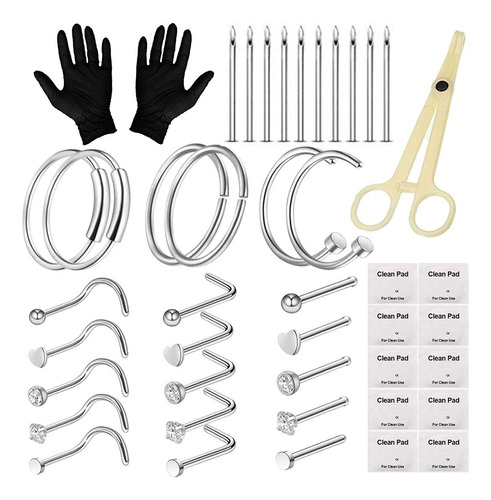 Kit De Piercings  Kit De 44 Piercings Profesionales Para La