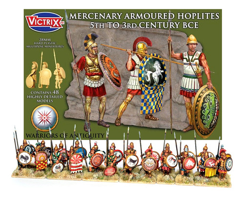 Caixa 48 Miniatura Mercenary Armoured Hoplite Victrix Greeks