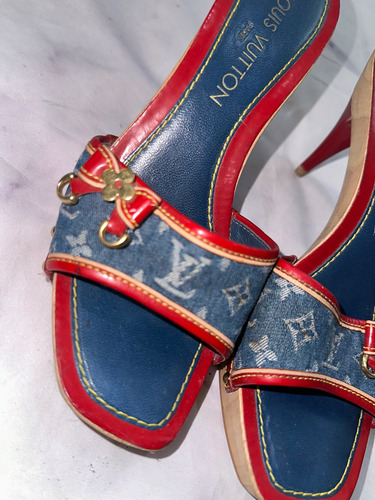 Sandalias De Tacón Louis Vuitton Originales Azules (Usado)