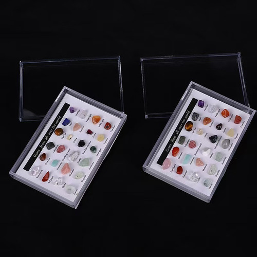 Caja De Colección De Piedras Preciosas De Roca Natural Kit