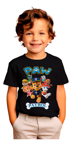 Polera Estampada 100%algodón Niño Paw Patrol Personajes 058