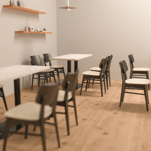 2 Sillas De Comedor Madera Cojines De Cuero Blanco,rústico Liberty Negro Blanco