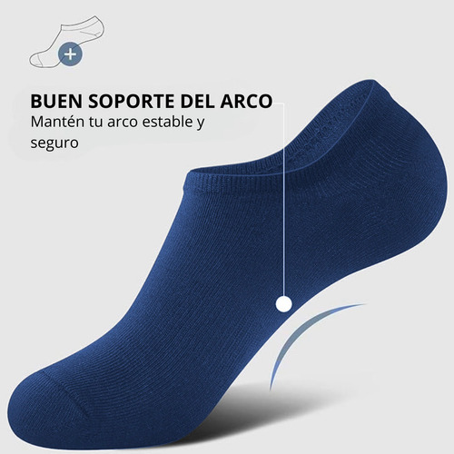 12 Pares Calcetines Invisibles 80% Algodón Hombre Y Mujer Azul Unitalla