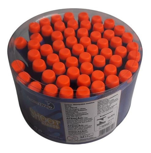 Dardos Para Arma De Brinquedo Nerf Contendo 60 Unidades