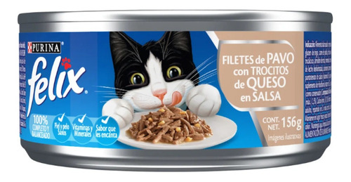 Lata Comida Gato Purina Felix Pavo/queso Salsa 156gr