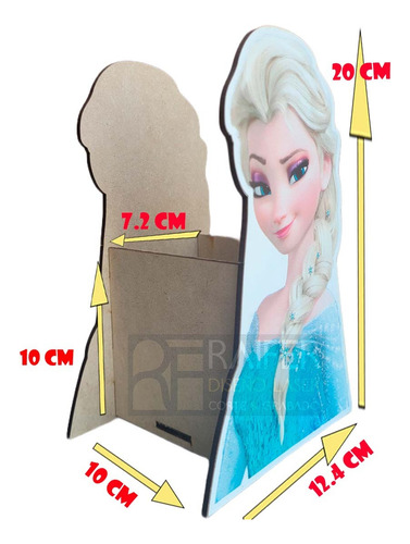 Dulcero Centro De Mesa De Elsa Frozen 10 Pzas Imagen 2 Caras