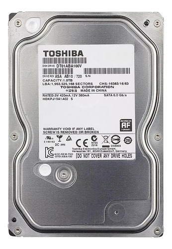 Disco Rígido Interno Toshiba Dt01-v Dt01aba100v 1tb Sata3