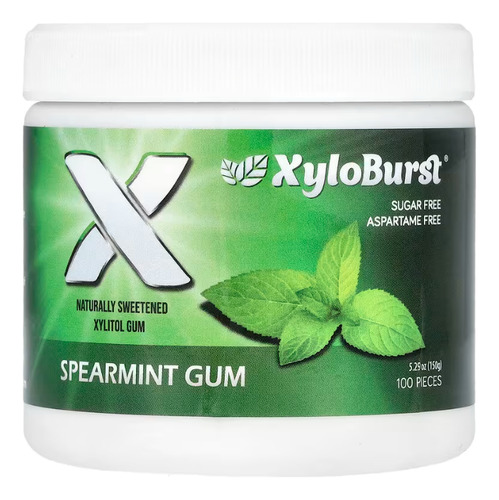 Xyloburst, Goma De Mascar Con Xilitol, Menta Verde, 100pzas
