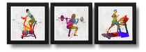 Comprar Set 3 Cuadros Fitness Pop Art Gym Bike Gimnasio Decoracion