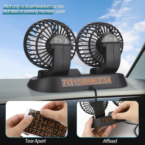2025 Usb Recargable Mini Coche Fan 12/24v Enfriamiento De