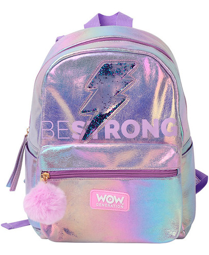 Mochila Con Carro 32 Cm Be Strong Wow - Mosca