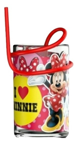 Vaso Junior Minnie Mouse Sorbete Bombilla Serpentina Disney