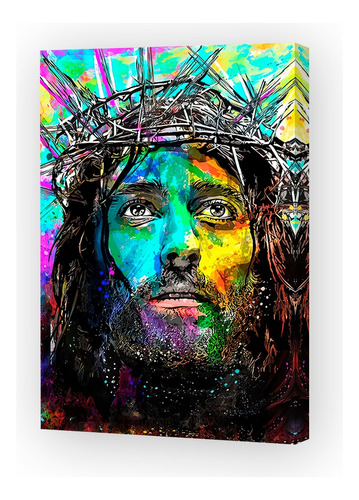 Cuadro 40x60cm Jesus Cristo Color Moderno Diseño Religion M7