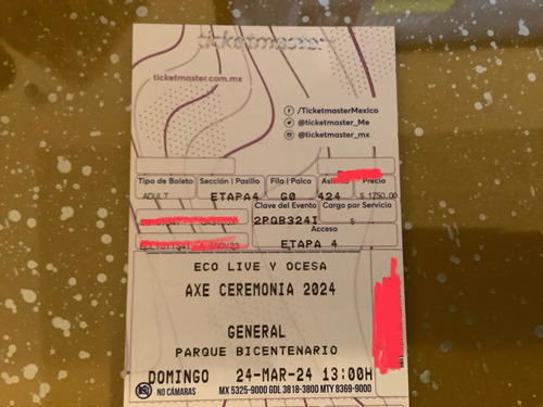 Boleto Axe Ceremonia