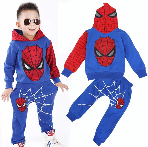 Sudadera Niño Spiderman Hombre Araña Negra O Azul