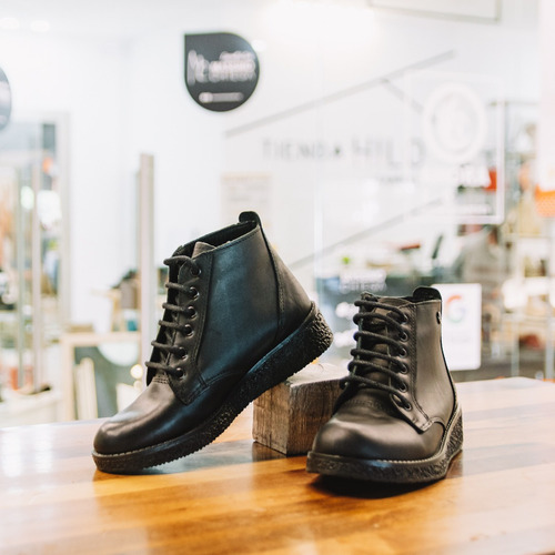 Borcegos Bota Citadina Crista Cuero Mujer Livianos Urbanos