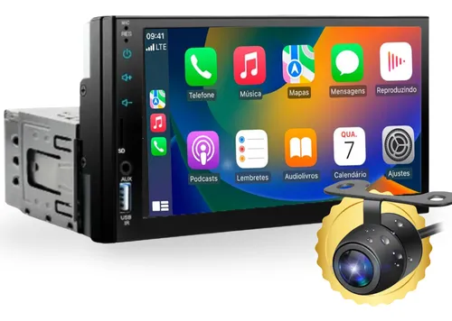 comprar Central Multimídia Universal 1 Din Carplay 7' Pol Automotivo