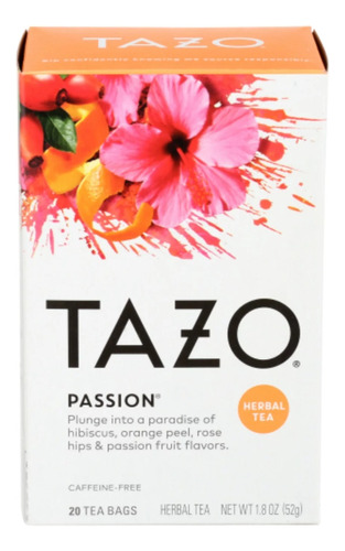 Tazo Herbal Tea, Passion Caffeine-free Tea Bags 20 Count Box