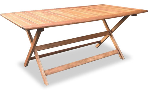 Imagen 2 de 7 de Mesa Madera Patas Plegable 1.80x95cm + 8 Sillas Plegables