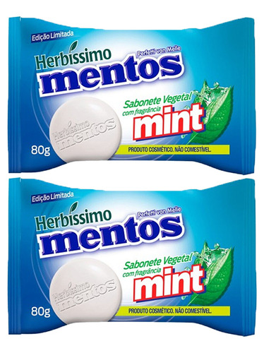 Kit 2 Sabonetes Vegetal Mentos Menta Mint Herbissimo 80g