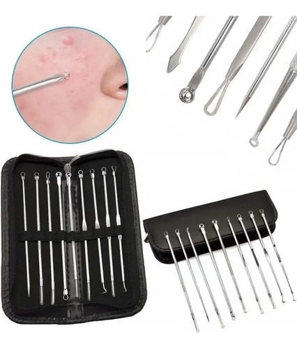 Set Extractores Puntos Negro Saca Comedon Acne 9 Piezas