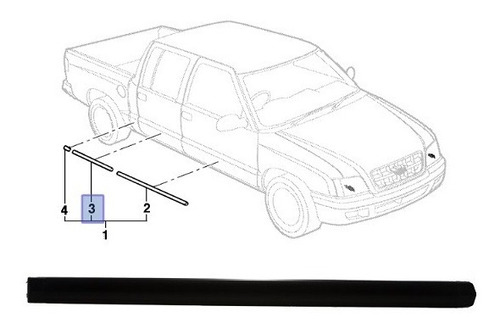 Moldura Puerta Trasera Derecha Original Chevrolet S10