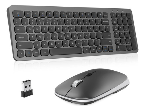 Cimetech Combo De Teclado Y Mouse Inalambricos, Juego Compac