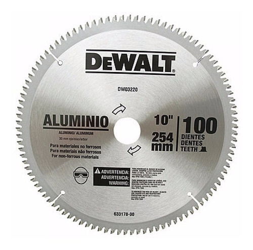 Disco Serra Circular P/ Aluminio 10 254mm 100 Dentes Dewalt