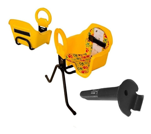 Cadeirinha Luxo Dianteira Bebê Passeio + Adaptador Aheadset Cor Amarelo