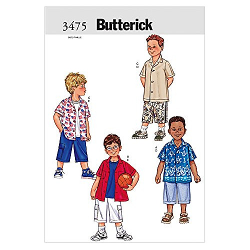 Butterick Patron Costura Para Niño Facil 3475 Camisa Corto 6