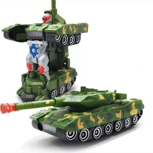 Tanque Militar Exército Vira Robô  C/ Som Luz Brinquedo